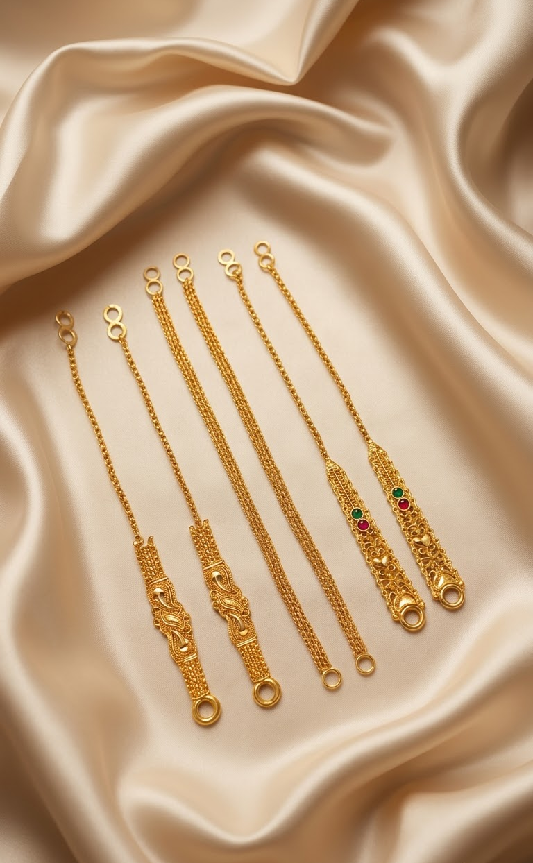 Traditional Gold-Plated Bahubali Ear Chains - Set of Multiple Designs