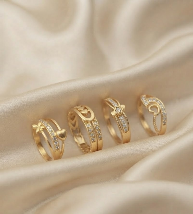 Elegant Gold-Plated CZ Stone Designer Ring Collection for Women