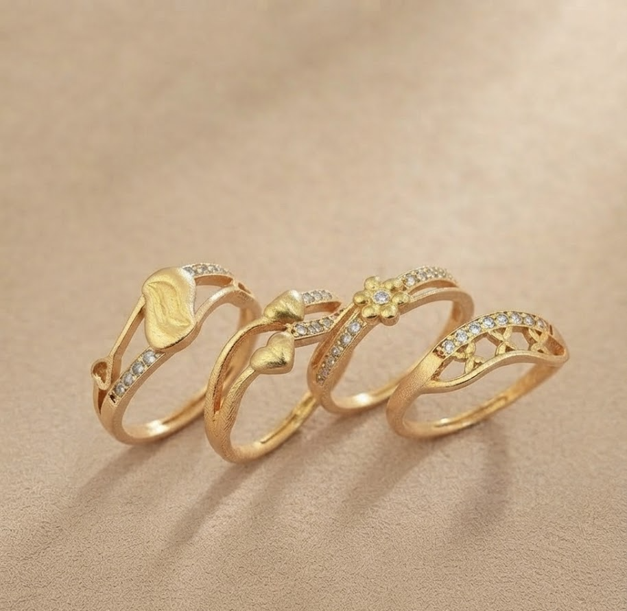 Elegant Gold and CZ Stone Ring Collection for Women