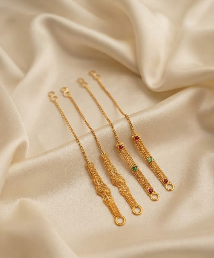 Traditional Gold-Plated Ear Chain / Sahara / Mattal (Set of 2 Pairs)