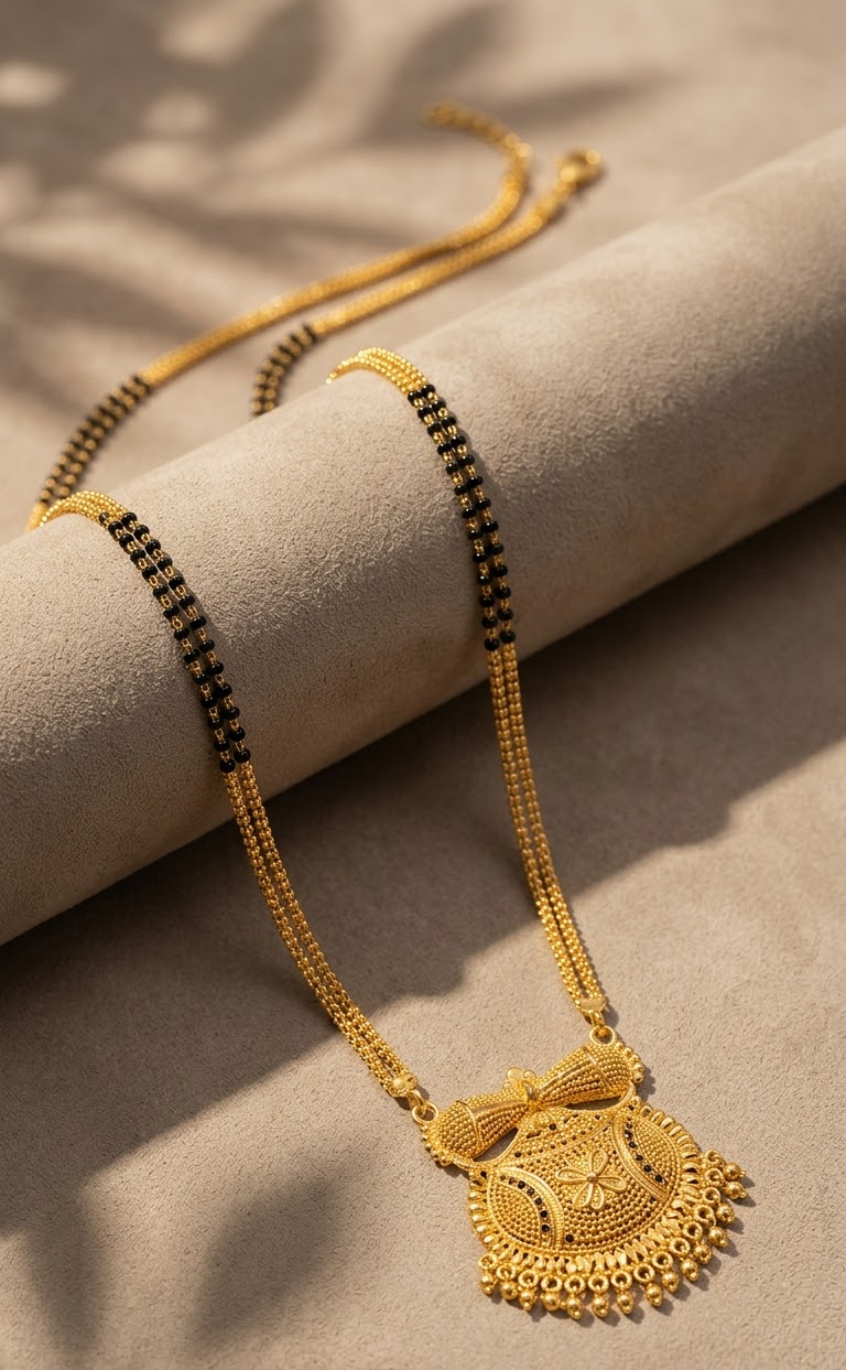 Exquisite Gold-Plated Traditional Mangalsutra with Pendant for Women