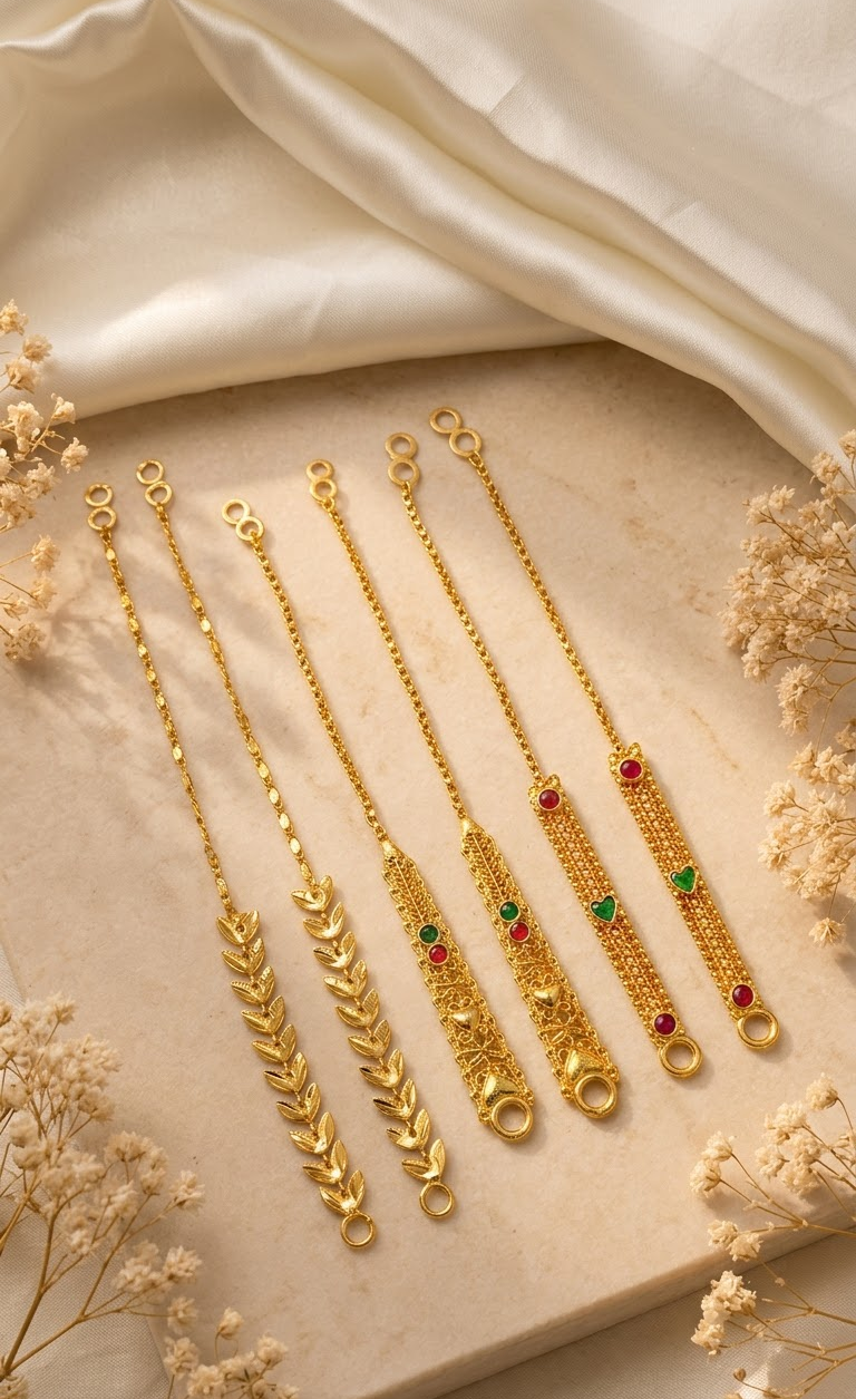 Traditional Gold-Plated Ear Supporting Chains (Matilu / Bahubali Chains)