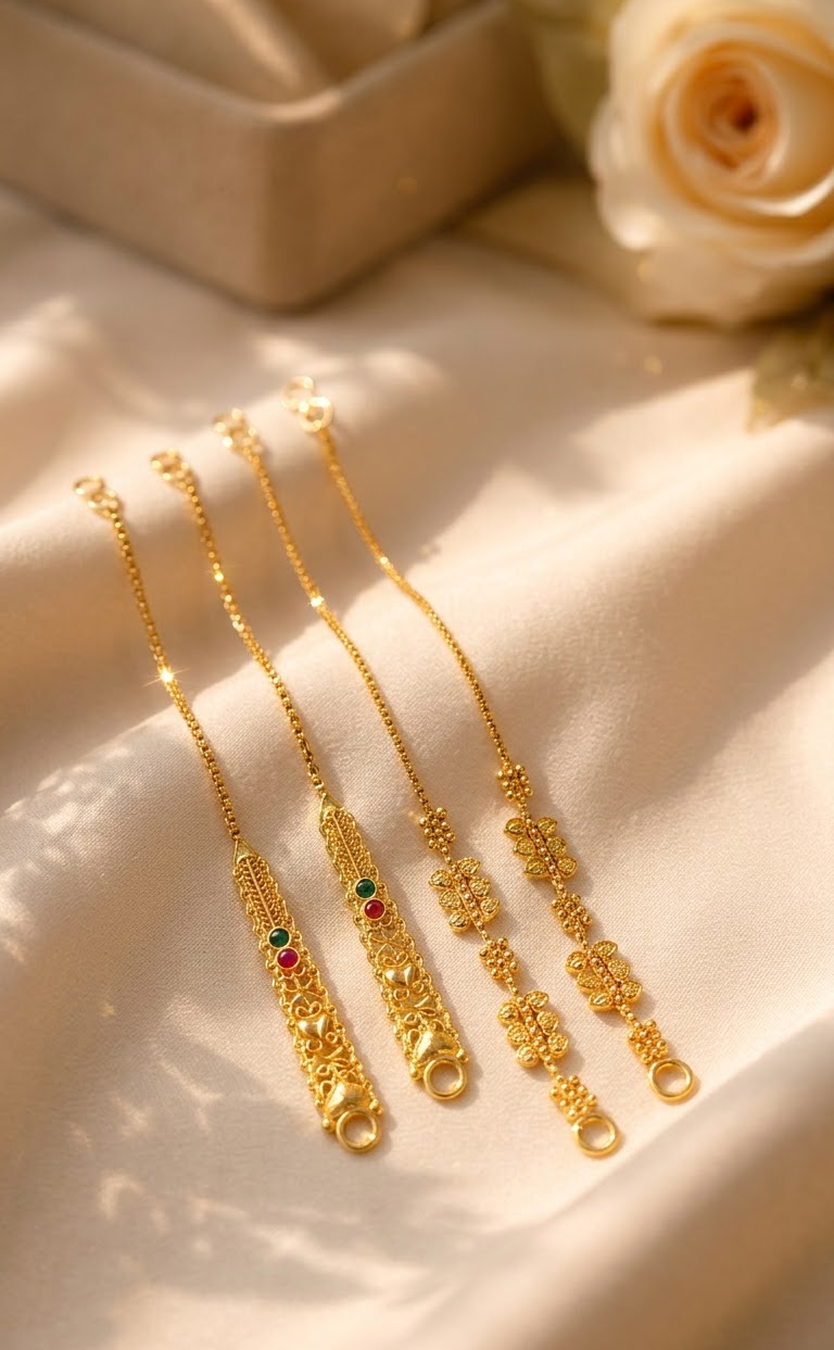 Traditional Gold-Plated Bahubuli / Ear Supporting Chains (Matil)