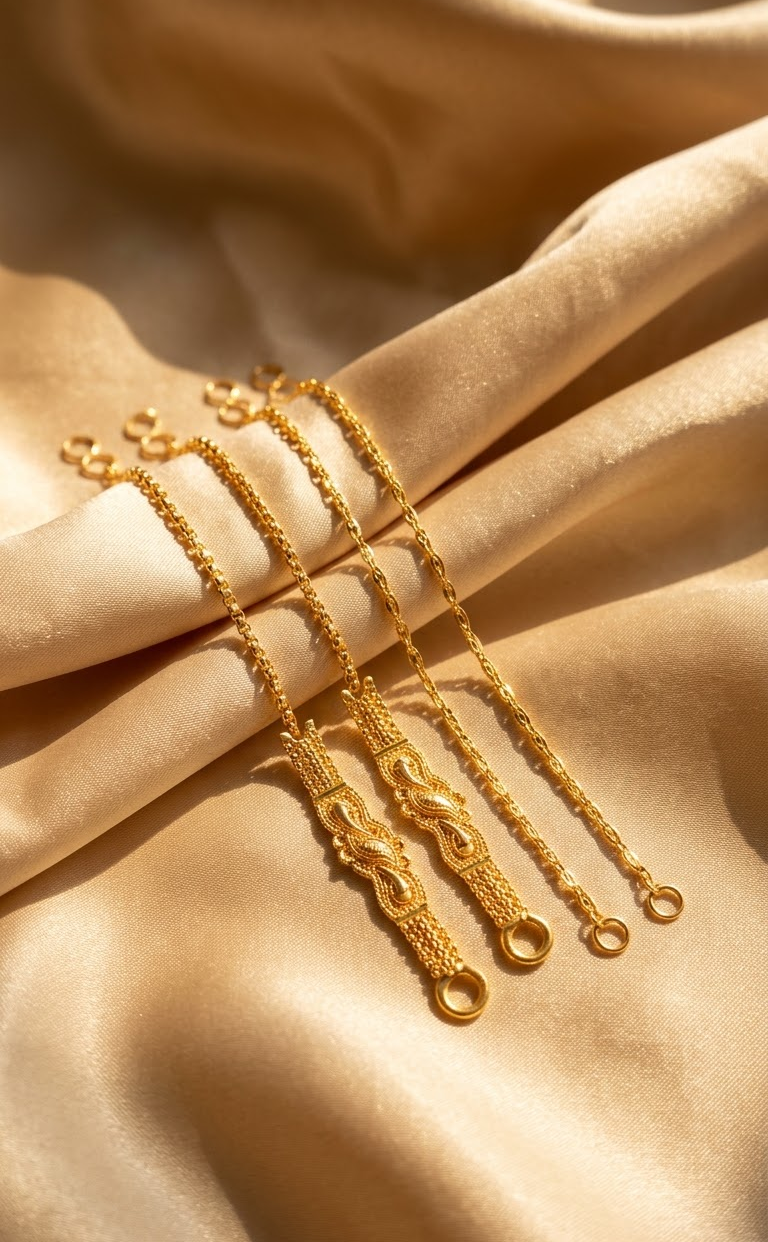 Traditional Gold-Plated Ear Supporting Chains / Bahubali Ear Chains