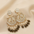 Elegant Gold-Plated Kundan and Pearl Drop Statement Earrings for Women and Girls