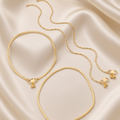 Gold Plated Snake Chain & Twisted Link Anklet Combo Set for Women & Girls