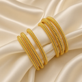 Elegant Gold-Plated Textured Bangles Set for Women