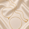 Gold Polish Lightweight Anklets Combo Set