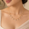 Dainty Gold and Teardrop Crystal Drop Necklace