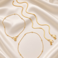 Gold Plated Minimalist Anklet Combo – Sleek Snake Flat Chain and Delicate Ball Station Daily Wear Payal Set