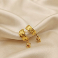 Elegant Gold Hoop Earring with Dangle Charm