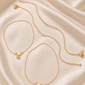 Gold Plated Traditional Ghungroo Charm & Modern Rope Chain Anklets