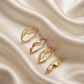 Designer Daily Wear Gold-Plated CZ Ring Set For Women