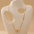 18 Inch Short Mangalsutra for Women | Gold Plated Minimal Mangalsutra with Double Pendant & Black Bead Detailing | Daily Wear Mangalsutra – VIHAL ORNAMENTS