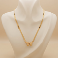 18 Inch Short Mangalsutra for Women | Gold Plated Mangalsutra with Black Beads & Double Pendant | Daily Wear Mangalsutra – VIHAL ORNAMENTS