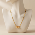 18 Inch Short Mangalsutra for Women | Gold Plated Mangalsutra with Black Beads & Double Round Pendant | Daily Wear Mangalsutra – VIHAL ORNAMENTS
