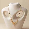 18 Inch Short Mangalsutra for Women | Gold Plated Designer Mangalsutra with Pink Stone Pendant & Black Beads | Stylish Daily Wear Mangalsutra – VIHAL ORNAMENTS