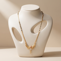 18 Inch Short Designer Mangalsutra for Women | Gold Plated Mangalsutra with Black Beads, Pink Stone & CZ Pendant | Stylish Daily Wear – VIHAL ORNAMENTS