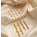 Elegant Gold-Plated Ear Support Chains (Sahare) – Set of Two Pairs