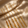Elegant Gold-Plated Ear Chain / Sahare Set with Traditional Gemstone & Floral Detailing