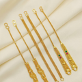 Traditional Gold-Plated Ear Chain with Ornate Filigree and Stone Accents