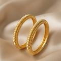 Elegant Gold-Plated Textured Designer Bangles Set for Women