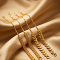 Elegant Gold-Plated Bahubali Ear Chains (Sahara / Mattal) - Set of Two Desgins