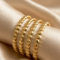 Gold-Plated Geometric Textured Stackable Bangles Set for Women and Girls