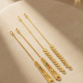 Traditional Gold-Plated Bahubali / Sahara Ear Chains with Leaf and Ornate Motifs