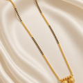 Exquisite Gold-Plated Traditional Mangalsutra with Dual Wati Pendants for Women